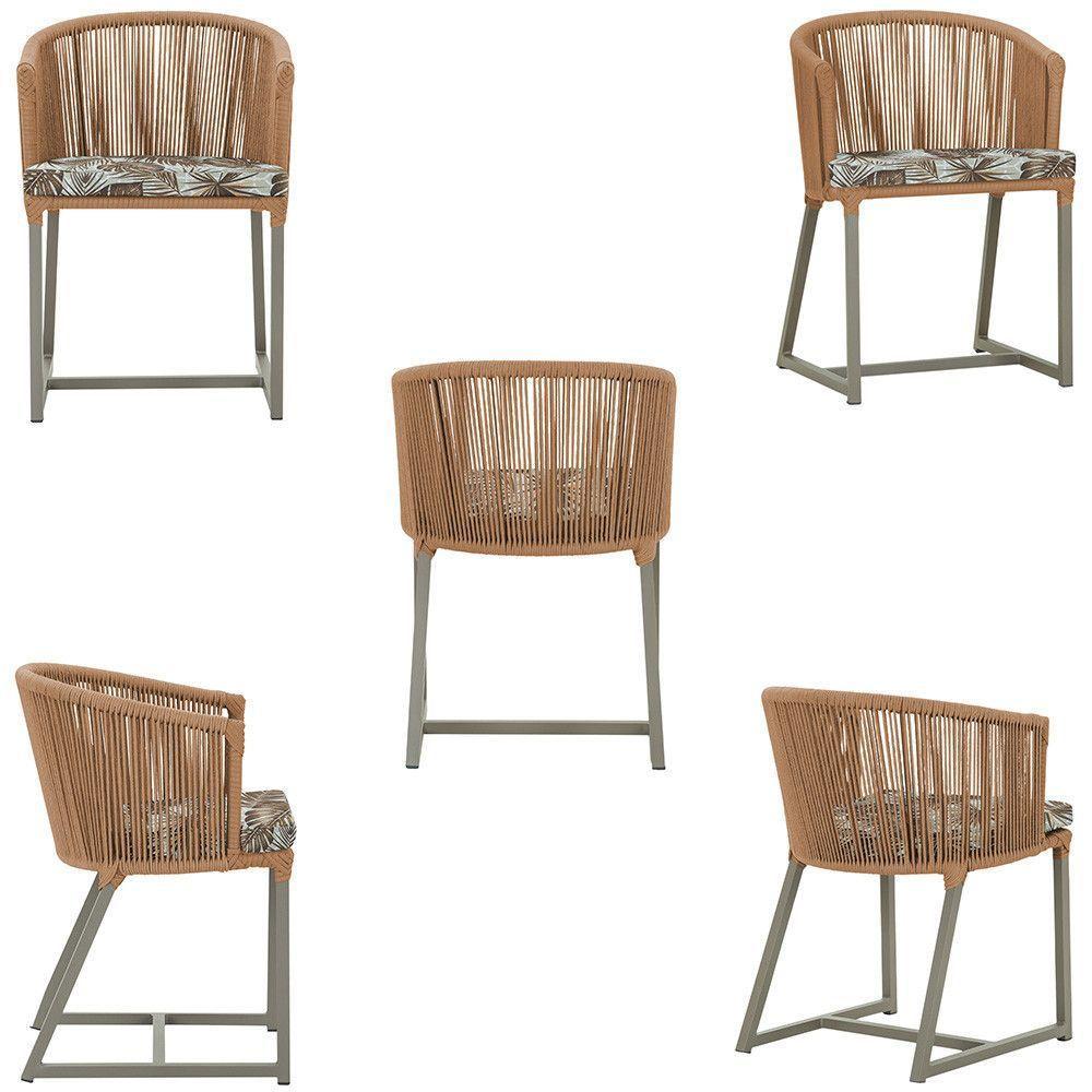 Mesa E 6 Cadeiras De Jantar Noronha Fendi E6 Trama Original Terra Cota - 5