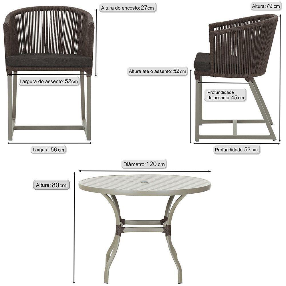 Mesa E 6 Cadeiras De Jantar Noronha Fendi E9 Trama Original Marrom - 3