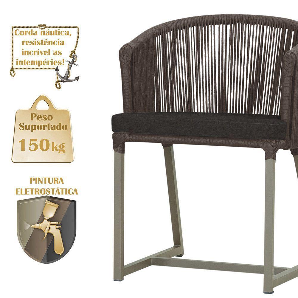 Mesa E 6 Cadeiras De Jantar Noronha Fendi E9 Trama Original Marrom - 5