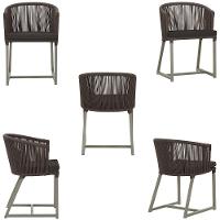 Mesa E 6 Cadeiras De Jantar Noronha Fendi E9 Trama Original Marrom - 6