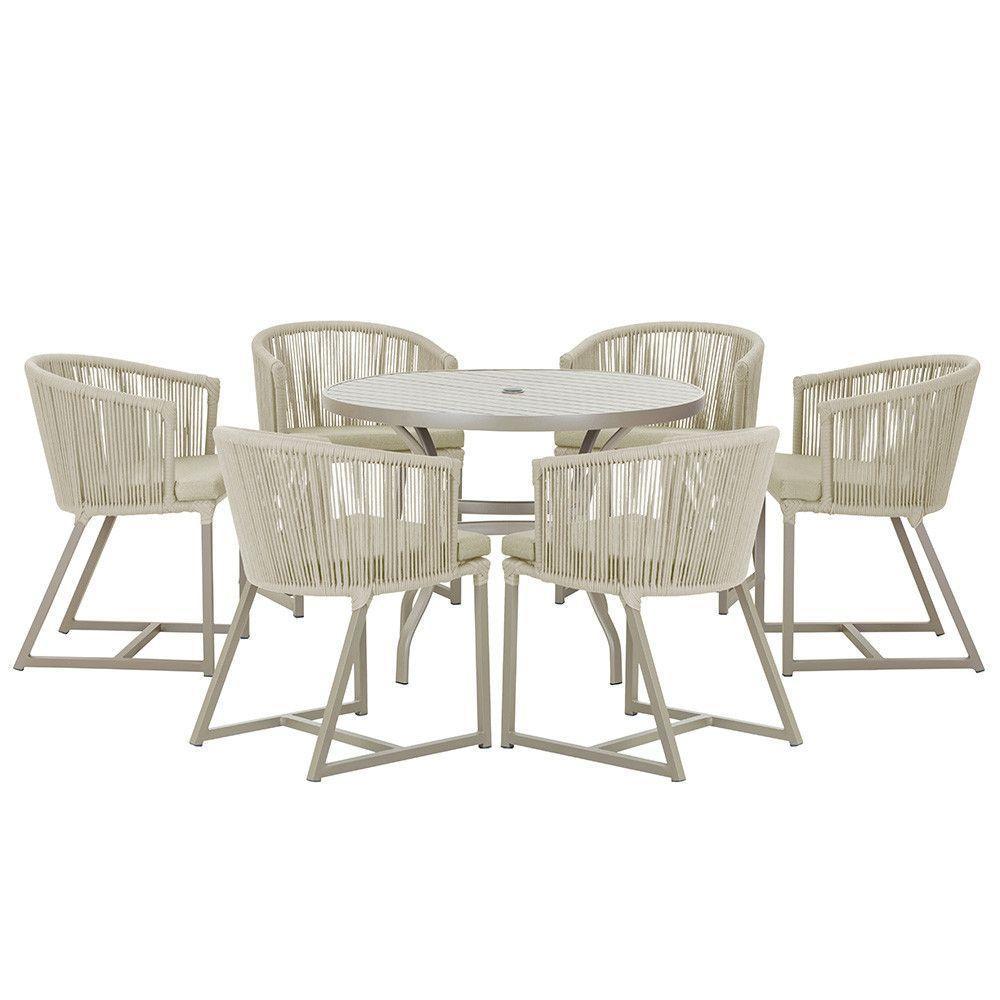 Mesa E 6 Cadeiras De Jantar Noronha Fendi E7 Trama Original Rami - 1