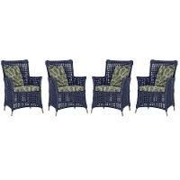 4 Poltronas Igapó Alumínio Pintura Fendi Corda Náutica E5 Azul - 6