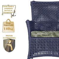 4 Poltronas Igapó Alumínio Pintura Fendi Corda Náutica E5 Azul - 9