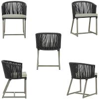 Mesa E 6 Cadeiras De Jantar Noronha Fendi E3 Trama Original Preto - 5