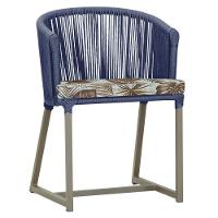 Cadeira De Jantar Noronha Alumínio Fendi E6 Trama Original Azul - 1