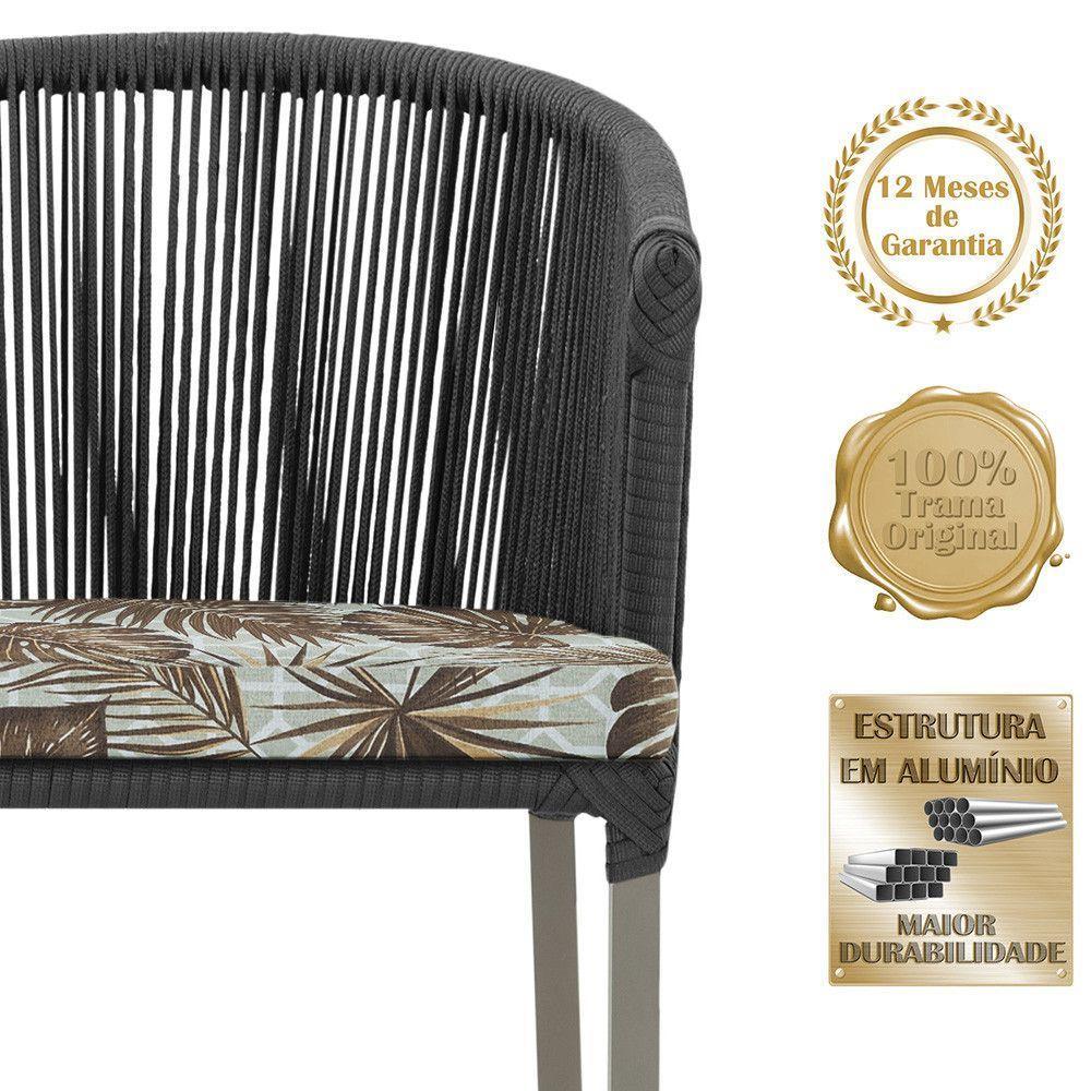 Cadeira De Jantar Noronha Alumínio Fendi E6 Trama Original Preto - 3