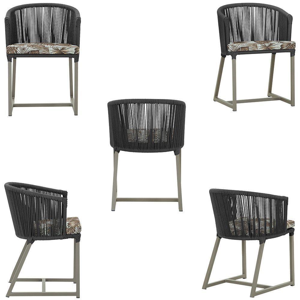 Cadeira De Jantar Noronha Alumínio Fendi E6 Trama Original Preto - 5