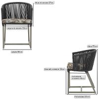 Cadeira De Jantar Noronha Alumínio Fendi E6 Trama Original Preto - 2