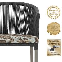 Cadeira De Jantar Noronha Alumínio Fendi E6 Trama Original Preto - 3