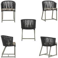 Cadeira De Jantar Noronha Alumínio Fendi E6 Trama Original Preto - 5