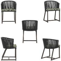 Mesa E 6 Cadeiras E Noronha Marrom E5 Trama Original Preto - 5