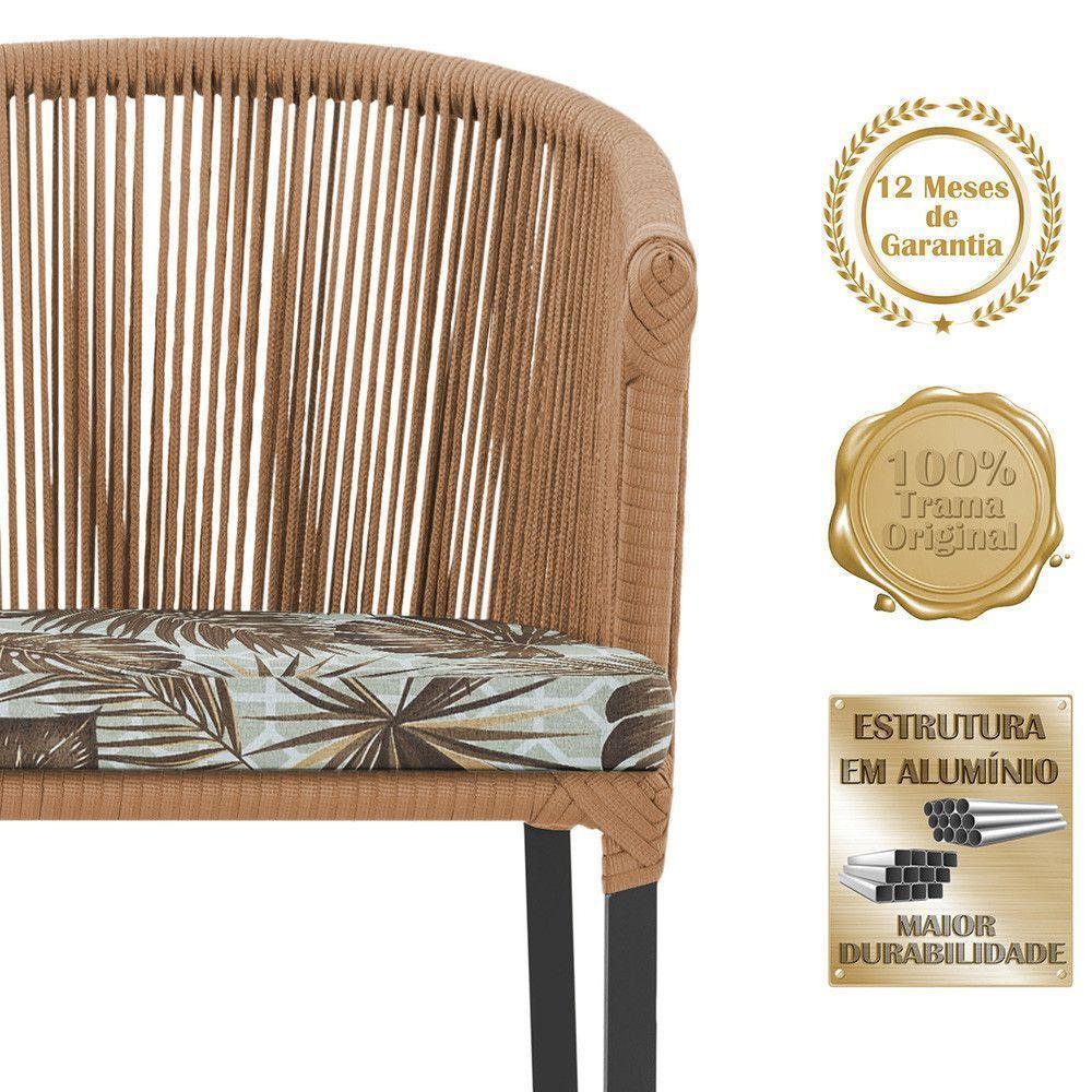 Cadeira De Jantar Noronha Alumínio Preta E6 Trama Original Terra Cota - 3