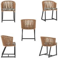 Cadeira De Jantar Noronha Alumínio Preta E6 Trama Original Terra Cota - 5