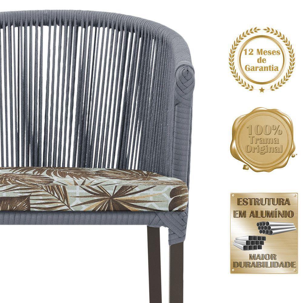 Mesa E 6 Cadeiras E Noronha Marrom E6 Trama Original Prata - 3