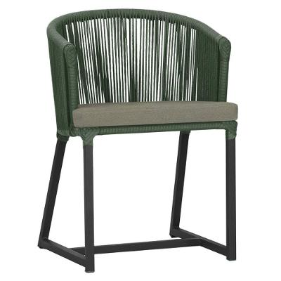 Cadeira De Jantar Noronha Alumínio Preta E8 Trama Original Verde