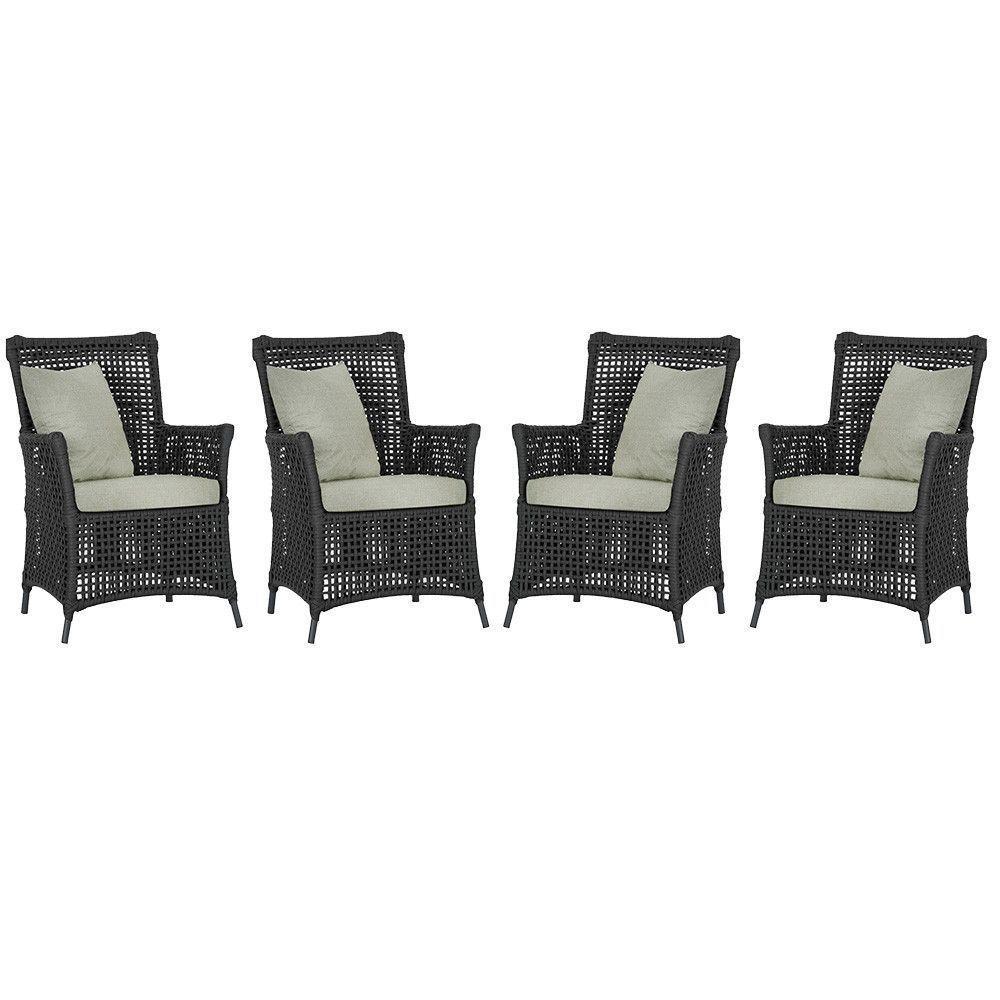 4 Poltronas Igapó Alumínio Pintura Preta Corda Náutica E3 Preto - 7