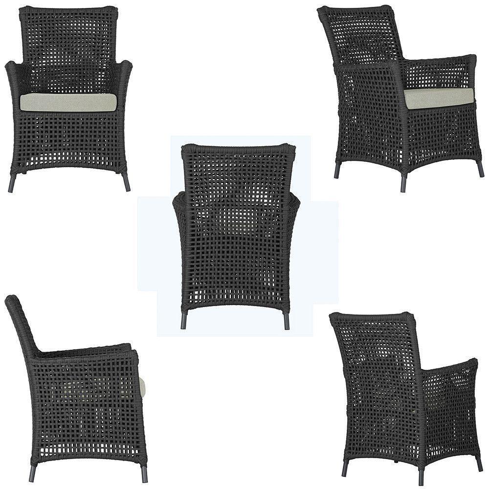 4 Poltronas Igapó Alumínio Pintura Preta Corda Náutica E3 Preto - 10