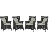 4 Poltronas Igapó Alumínio Pintura Preta Corda Náutica E3 Preto - 7