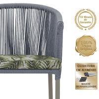 Mesa E 6 Cadeiras De Jantar Noronha Fendi E5 Trama Original Prata - 3