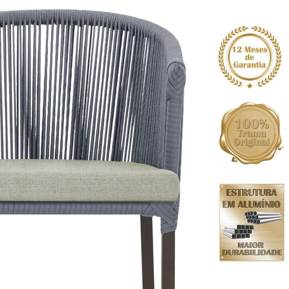 Cadeira De Jantar Noronha Alumínio Marrom E3 Trama Original Prata - 3