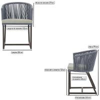 Cadeira De Jantar Noronha Alumínio Marrom E3 Trama Original Prata - 2