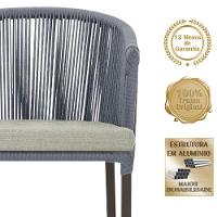 Cadeira De Jantar Noronha Alumínio Marrom E3 Trama Original Prata - 3