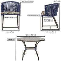 Mesa E 6 Cadeiras E Noronha Marrom E6 Trama Original Azul - 2