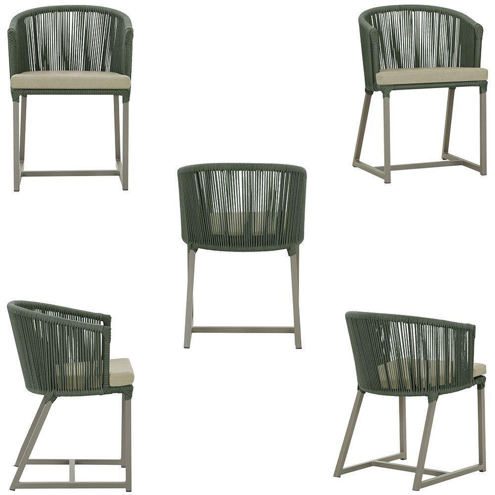 Mesa E 6 Cadeiras De Jantar Noronha Fendi E7 Trama Original Verde - 5