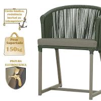 Mesa E 6 Cadeiras De Jantar Noronha Fendi E8 Trama Original Verde