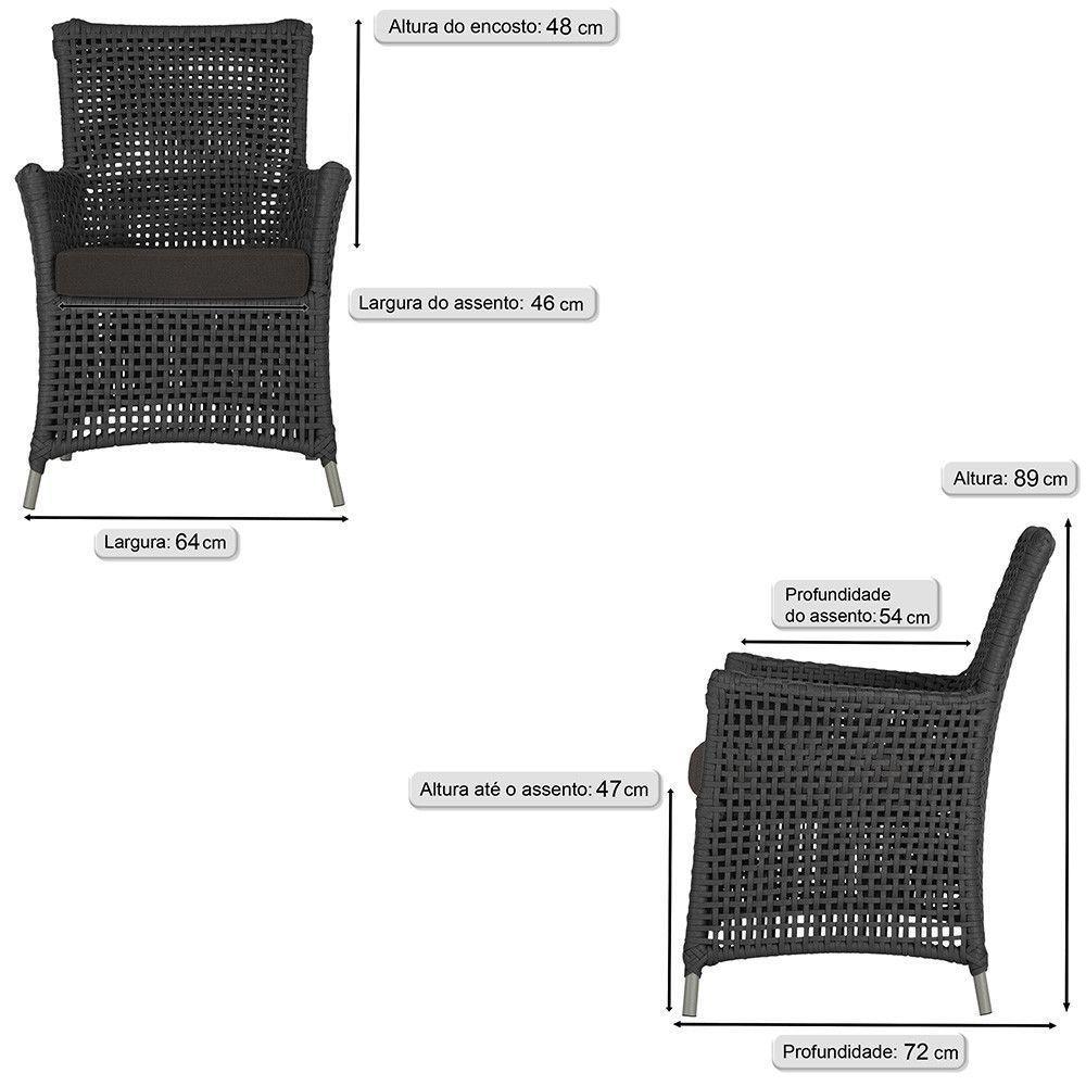 Poltrona Igapó Alumínio Micro Pintura Fendi Corda Náutica E9 Preto - 2