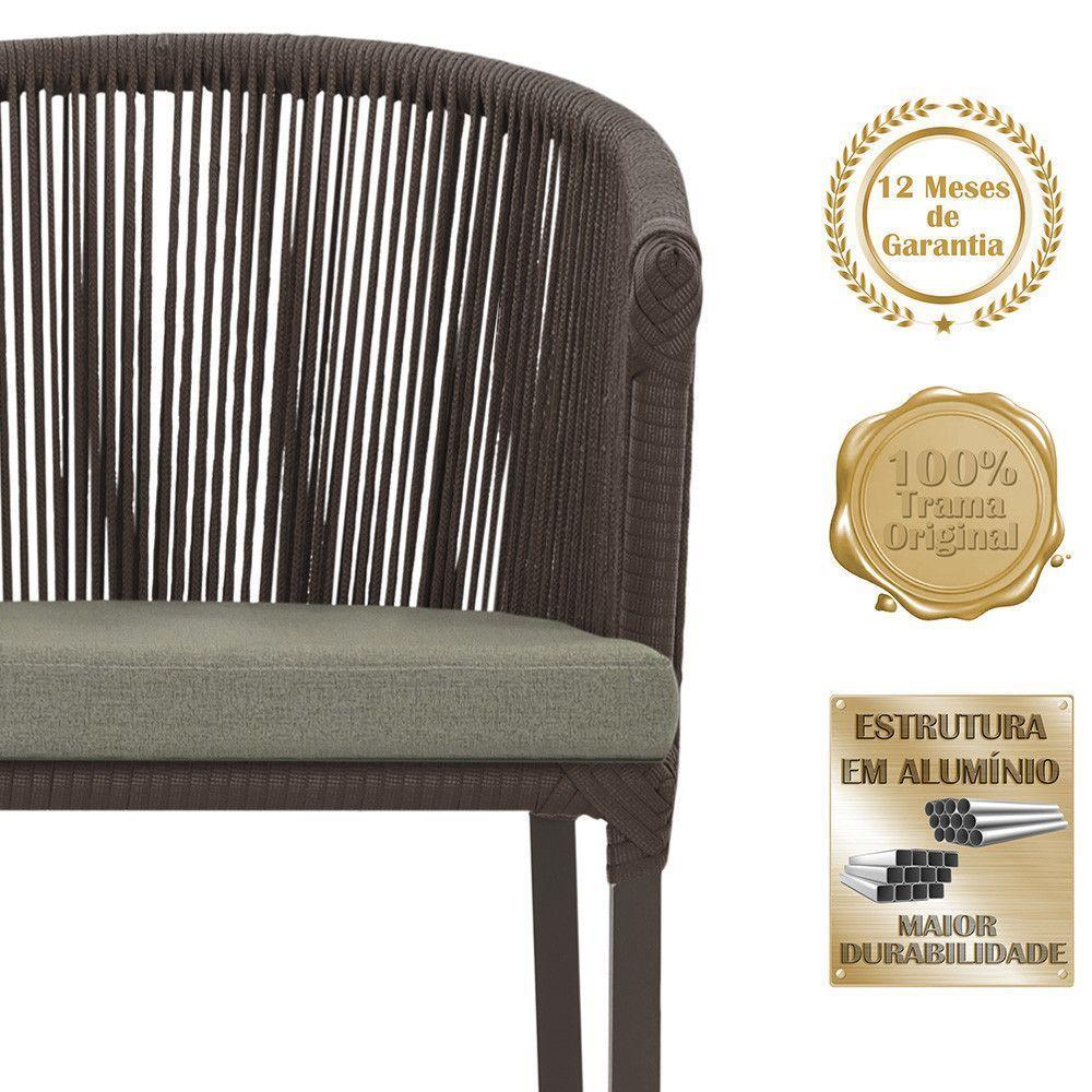 Cadeira De Jantar Noronha Alumínio Marrom E8 Trama Original Marrom - 3