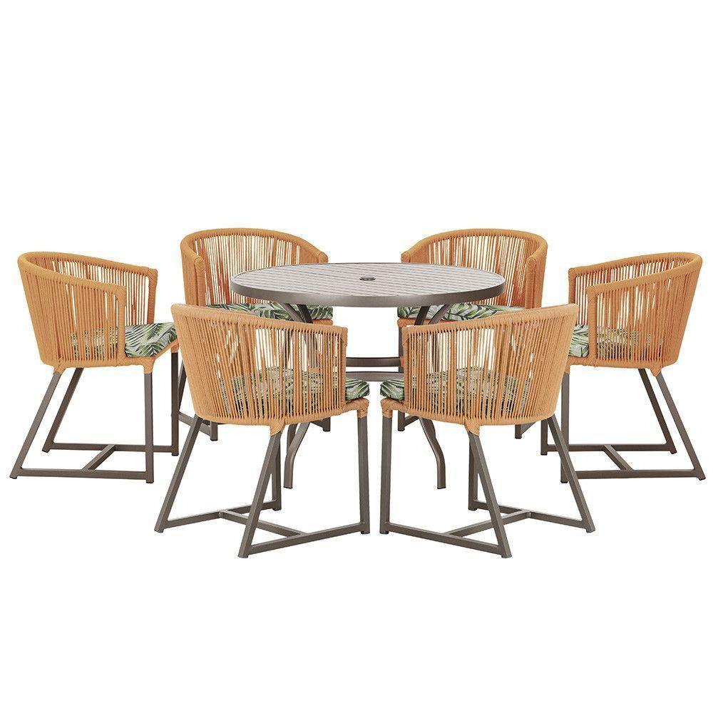 Mesa E 6 Cadeiras E Noronha Marrom E5 Trama Original Terra Cota - 1