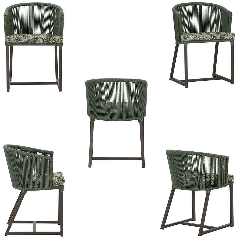 Mesa E 6 Cadeiras E Noronha Marrom E5 Trama Original Verde - 5