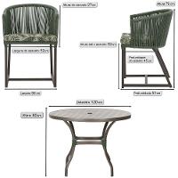 Mesa E 6 Cadeiras E Noronha Marrom E5 Trama Original Verde - 2