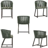 Mesa E 6 Cadeiras E Noronha Marrom E5 Trama Original Verde - 5