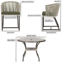 Mesa E 6 Cadeiras Jantar Noronha Marrom E13 Trama Original Rami - 2