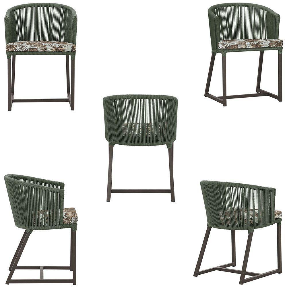 Mesa E 6 Cadeiras E Noronha Marrom E6 Trama Original Verde - 4