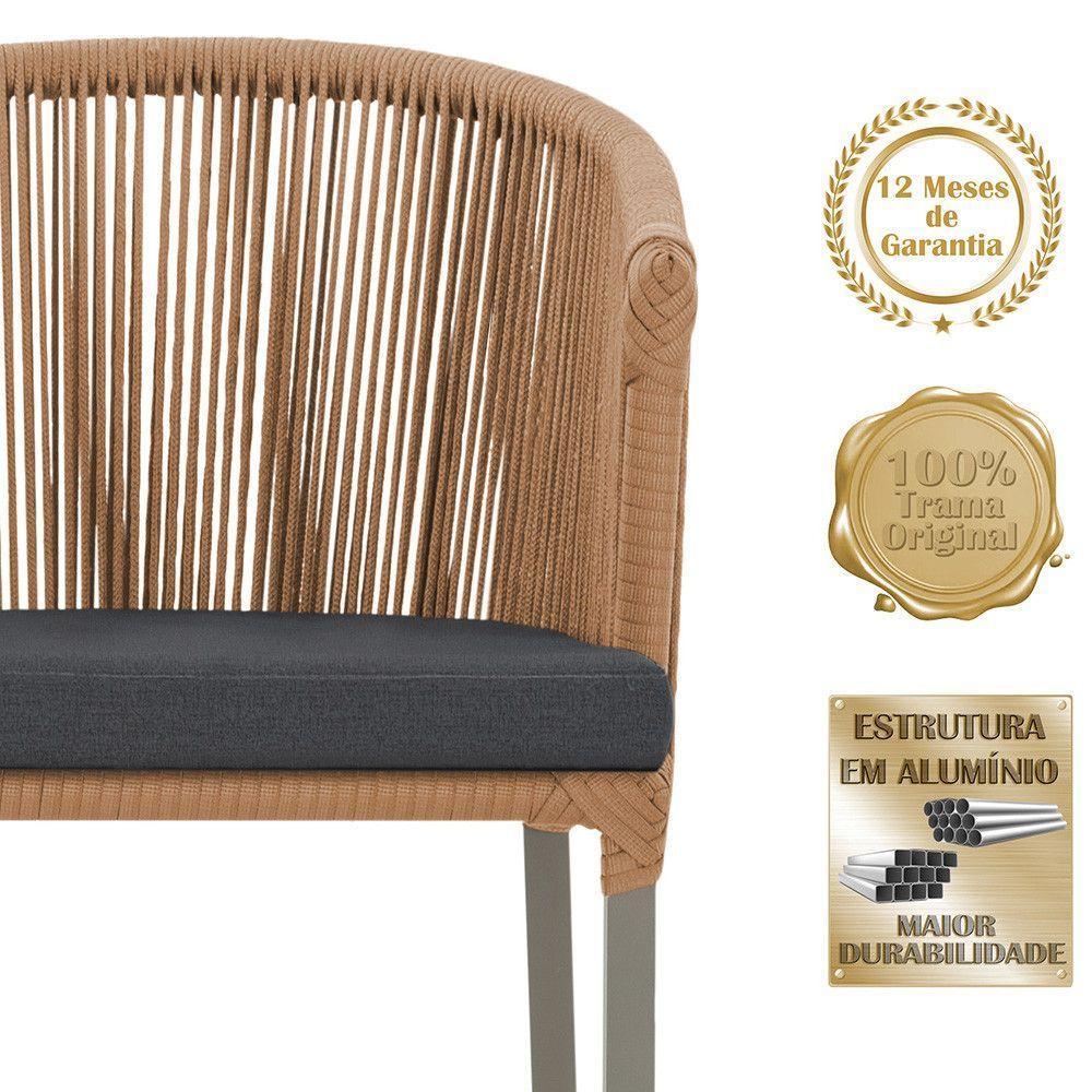 Cadeira De Jantar Noronha Alumínio Fendi E11 Trama Original Terra Cota - 3