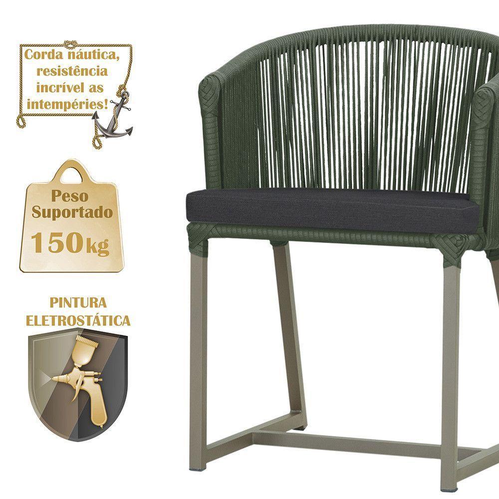 Cadeira De Jantar Noronha Alumínio Fendi E11 Trama Original Verde - 4