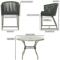 Mesa E 6 Cadeiras De Jantar Noronha Fendi E11 Trama Original Verde - 2