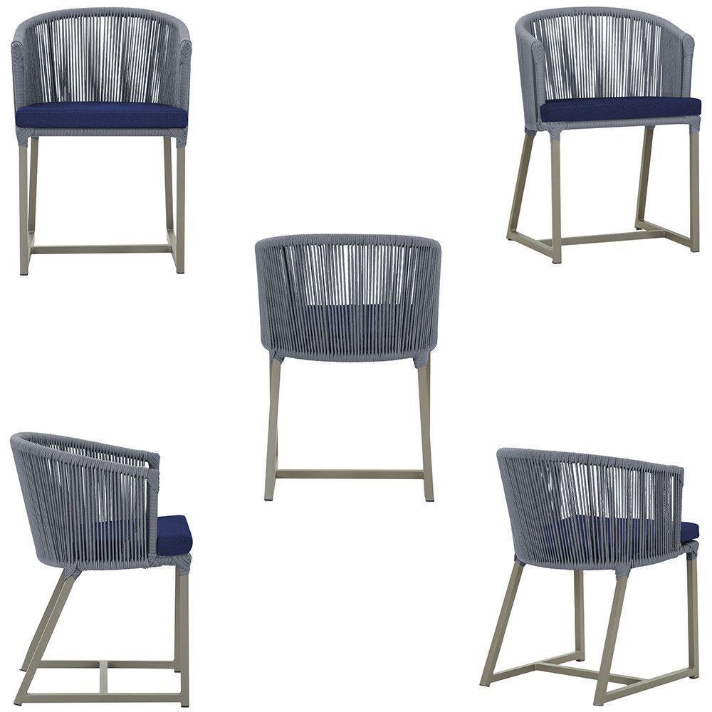 Mesa E 6 Cadeiras De Jantar Noronha Fendi E10 Trama Original Prata - 5