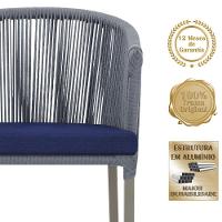 Mesa E 6 Cadeiras De Jantar Noronha Fendi E10 Trama Original Prata - 3