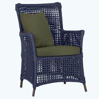 Poltrona Igapó Alumínio Pintura Marrom Corda Náutica E13 Azul - 1