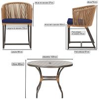 Mesa E 6 Cadeiras Jantar Noronha Marrom E10 Trama Original Terra Cota - 2