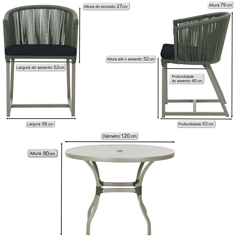 Mesa E 6 Cadeiras De Jantar Noronha Fendi E12 Trama Original Verde - 2