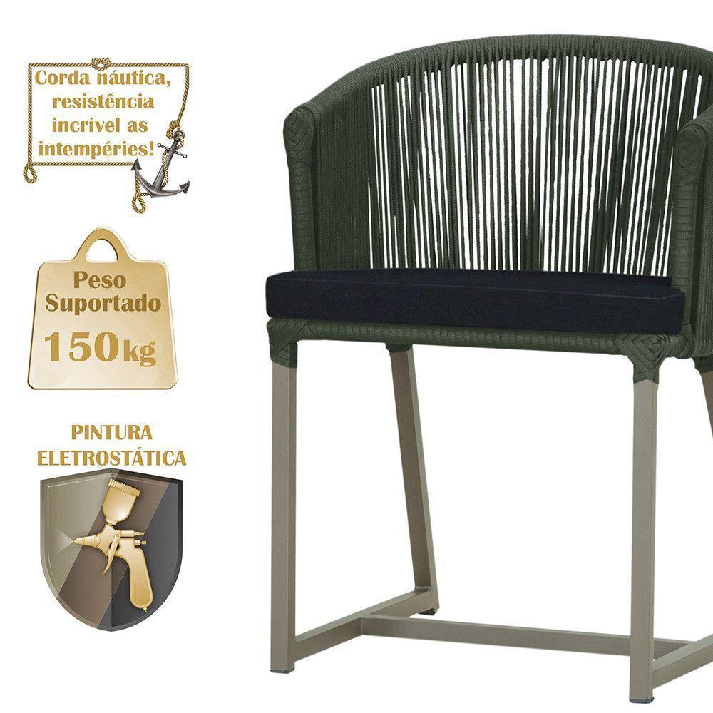 Mesa E 6 Cadeiras De Jantar Noronha Fendi E12 Trama Original Verde - 4