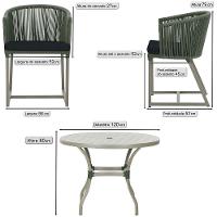 Mesa E 6 Cadeiras De Jantar Noronha Fendi E12 Trama Original Verde - 2