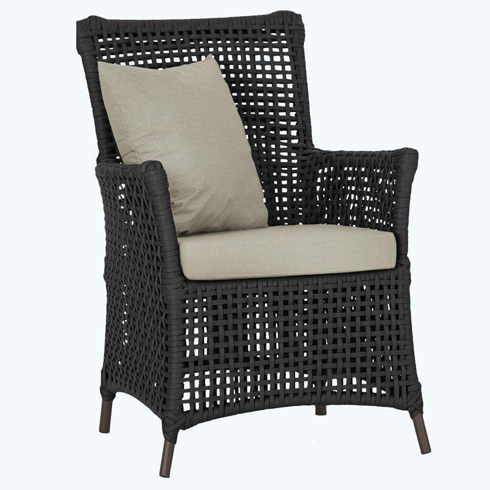 Poltrona Igapó Alumínio Pintura Marrom Corda Náutica E7 Preto - 1