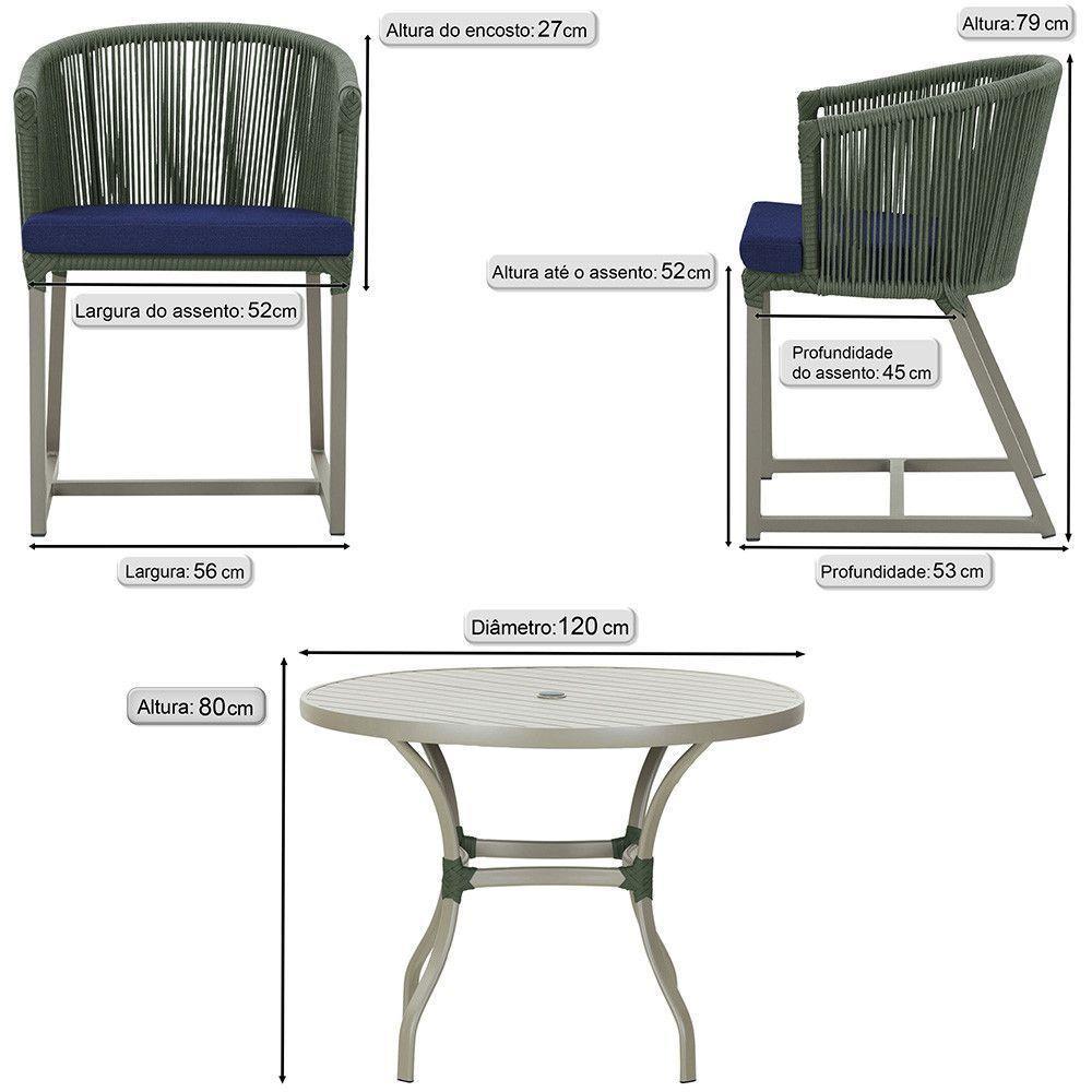 Mesa E 6 Cadeiras De Jantar Noronha Fendi E10 Trama Original Verde - 2