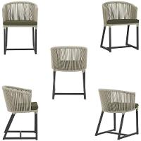 Cadeira De Jantar Noronha Alumínio Preta E13 Trama Original Rami - 5